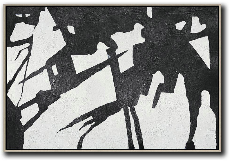 Contemporary Art Canvas Painting,Oversized Horizontal Minimal Art On Canvas - Contemporary Canvas Paintings